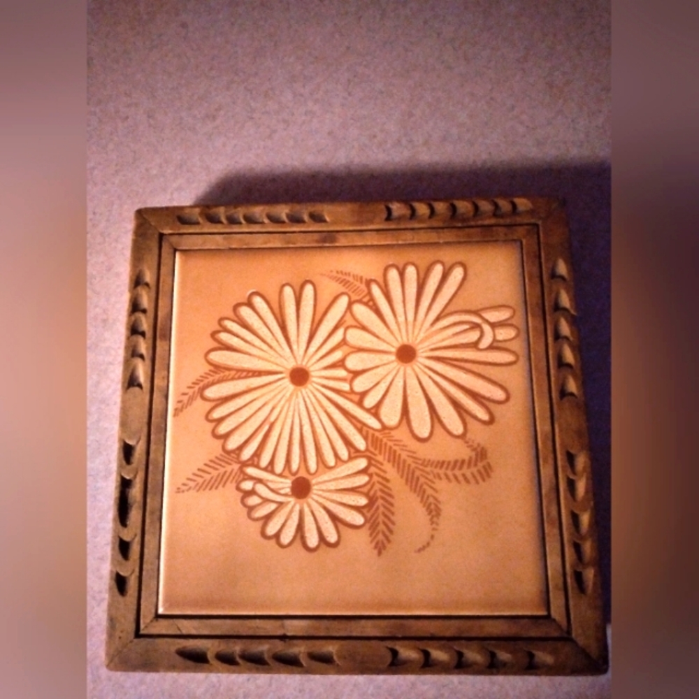 Ceramic tile and wood trivet